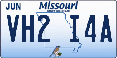 MO license plate VH2I4A