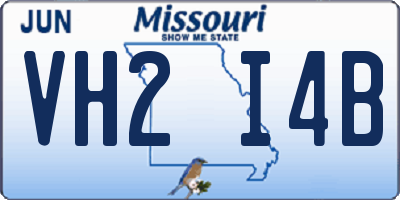 MO license plate VH2I4B