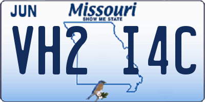 MO license plate VH2I4C