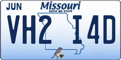 MO license plate VH2I4D