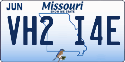 MO license plate VH2I4E