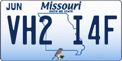 MO license plate VH2I4F