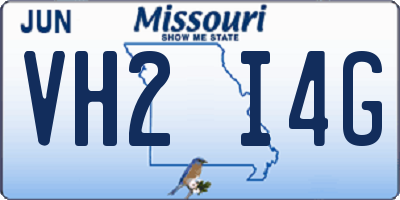 MO license plate VH2I4G