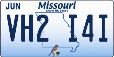 MO license plate VH2I4I