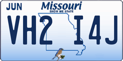 MO license plate VH2I4J
