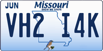 MO license plate VH2I4K
