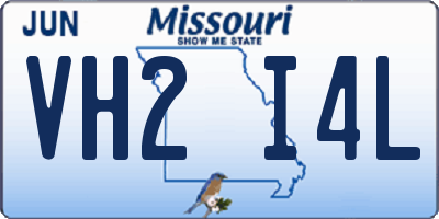 MO license plate VH2I4L