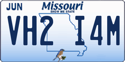 MO license plate VH2I4M
