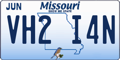 MO license plate VH2I4N