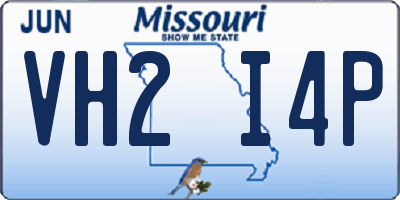 MO license plate VH2I4P