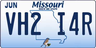 MO license plate VH2I4R