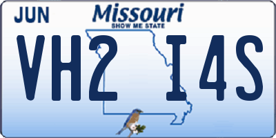 MO license plate VH2I4S