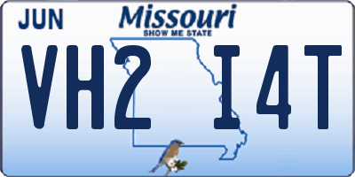 MO license plate VH2I4T