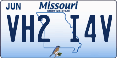 MO license plate VH2I4V