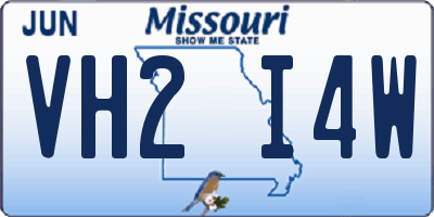 MO license plate VH2I4W