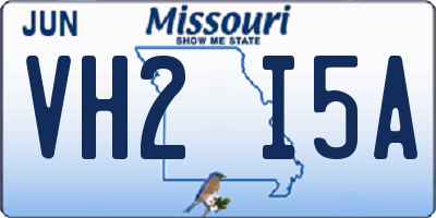 MO license plate VH2I5A