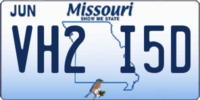 MO license plate VH2I5D