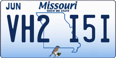 MO license plate VH2I5I