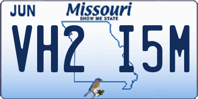 MO license plate VH2I5M