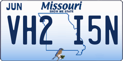 MO license plate VH2I5N