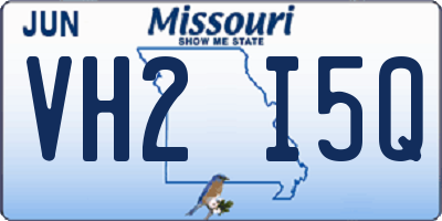 MO license plate VH2I5Q