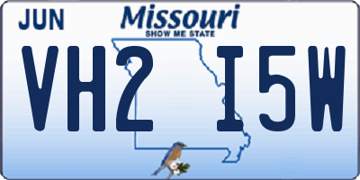 MO license plate VH2I5W