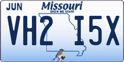 MO license plate VH2I5X