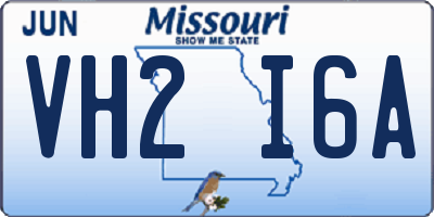 MO license plate VH2I6A