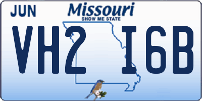 MO license plate VH2I6B
