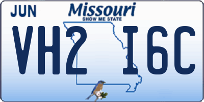 MO license plate VH2I6C