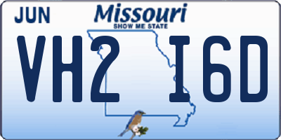 MO license plate VH2I6D