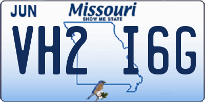 MO license plate VH2I6G