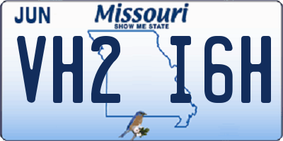 MO license plate VH2I6H