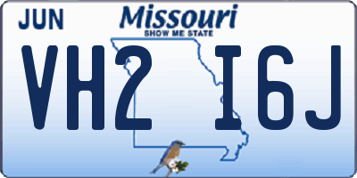 MO license plate VH2I6J
