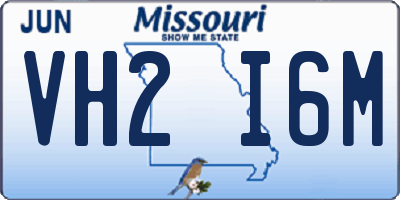 MO license plate VH2I6M
