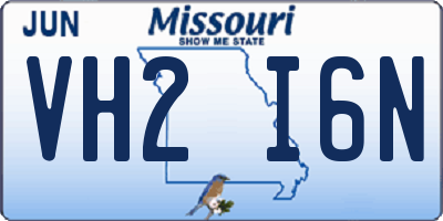 MO license plate VH2I6N