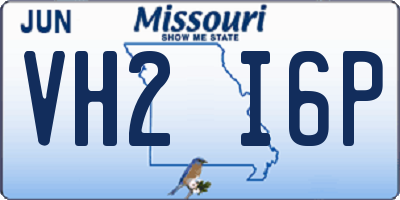 MO license plate VH2I6P