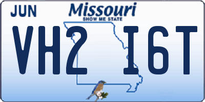 MO license plate VH2I6T