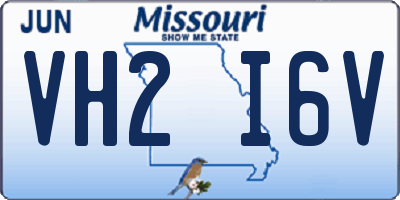MO license plate VH2I6V