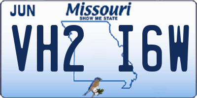 MO license plate VH2I6W