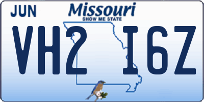 MO license plate VH2I6Z