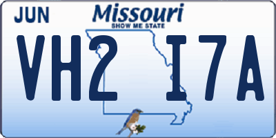 MO license plate VH2I7A