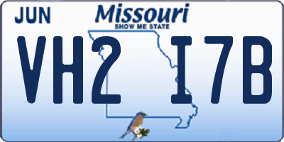 MO license plate VH2I7B