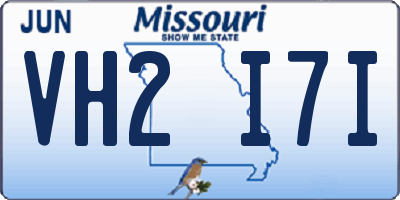 MO license plate VH2I7I