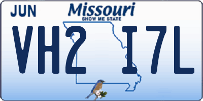 MO license plate VH2I7L