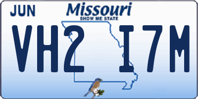 MO license plate VH2I7M