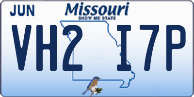 MO license plate VH2I7P