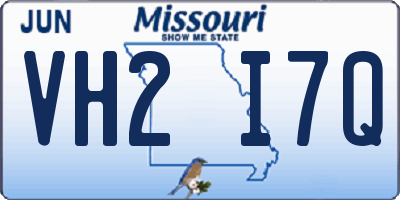 MO license plate VH2I7Q