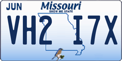 MO license plate VH2I7X