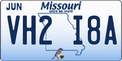 MO license plate VH2I8A
